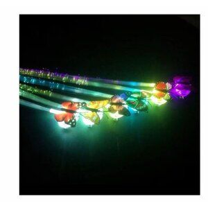 Butterfly Hair Clips for Kids' Party, Led Light Fiber Optic Hair Braid Bar 12pcs